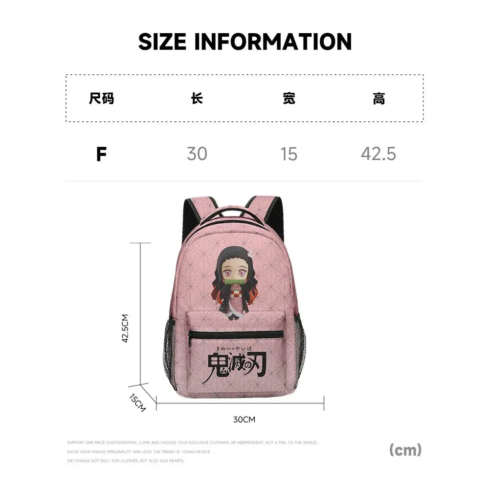 Demon Slayer Backpack Set: Tanjiro & Nezuko School Gear